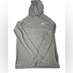 Nike Swim Men's Heather Long Sleeve Hooded Hydroguard Black Small/Black